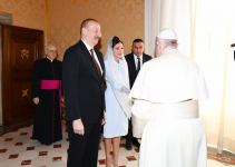 Azərbaycan Prezidenti İlham Əliyev Vatikanda Papa Fransisk ilə görüşüb (FOTO) (YENİLƏNİB)