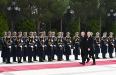 Türkiyə Prezidenti Rəcəb Tayyib Ərdoğanın rəsmi qarşılanma mərasimi olub (FOTO)