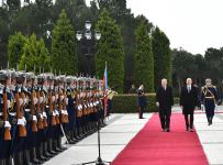 Türkiyə Prezidenti Rəcəb Tayyib Ərdoğanın rəsmi qarşılanma mərasimi olub (FOTO)