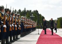 Türkiyə Prezidenti Rəcəb Tayyib Ərdoğanın rəsmi qarşılanma mərasimi olub (FOTO)