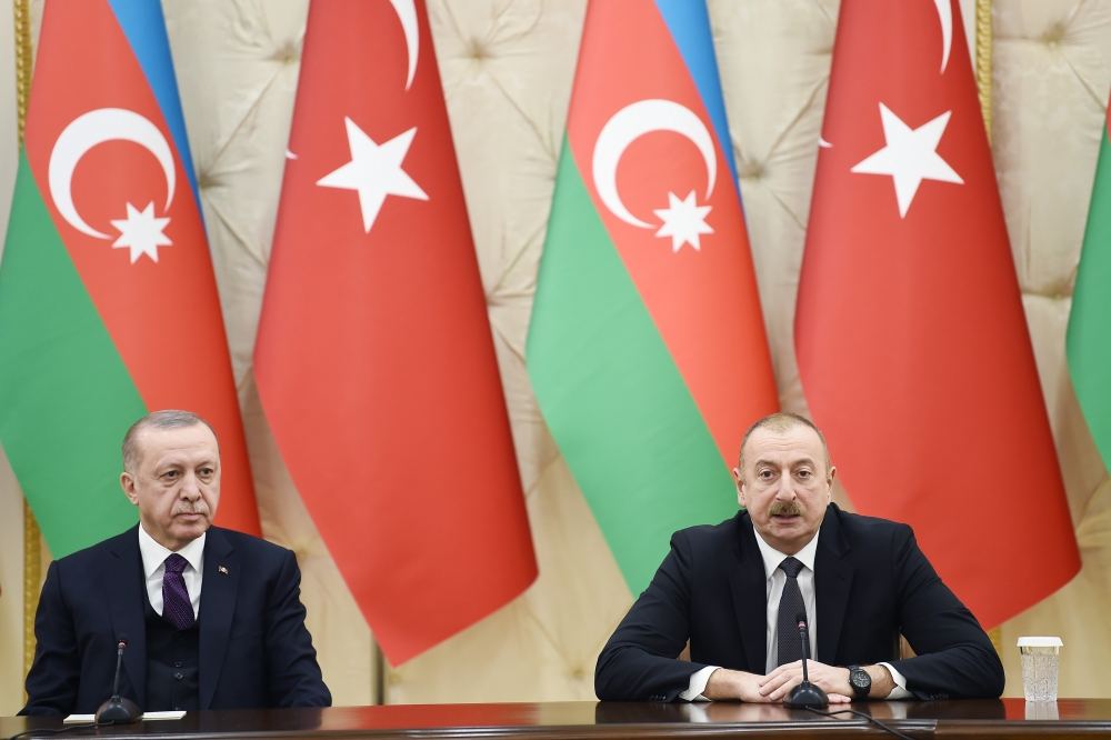 Azərbaycan və Türkiyə prezidentləri mətbuata bəyanatlarla çıxış ediblər (FOTO) (YENİLƏNİB)