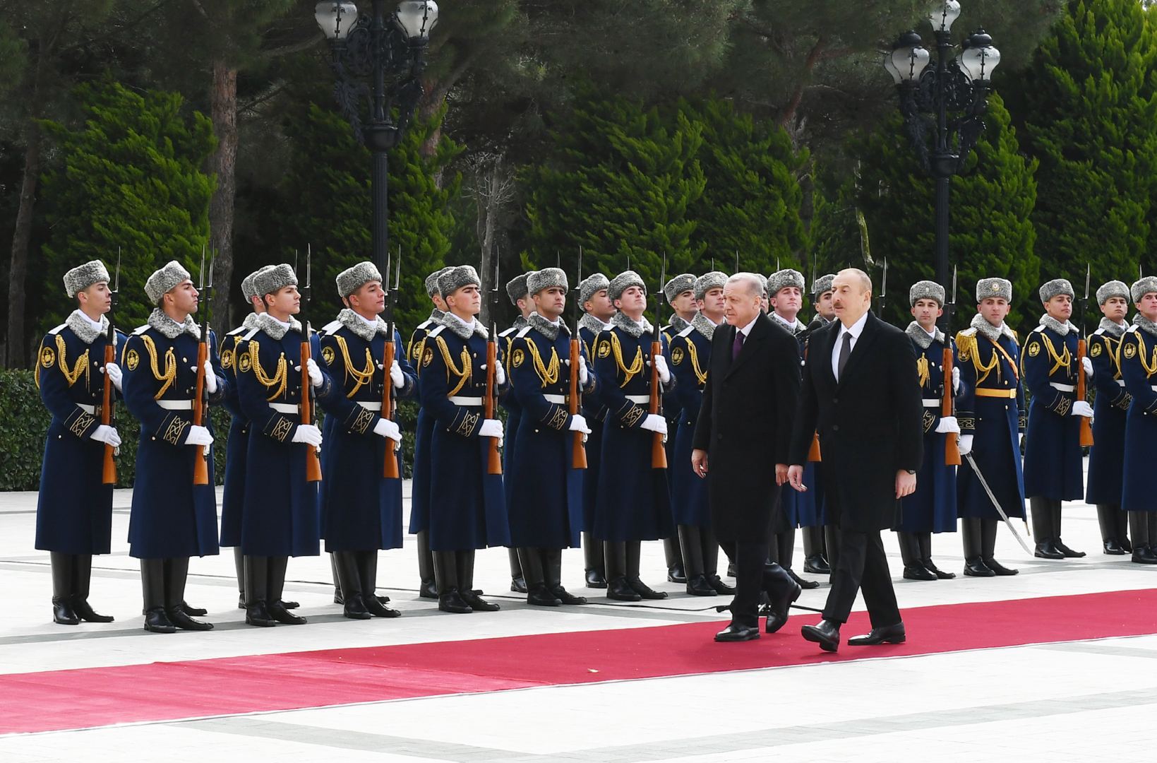 Türkiyə Prezidenti Rəcəb Tayyib Ərdoğanın rəsmi qarşılanma mərasimi olub (FOTO)