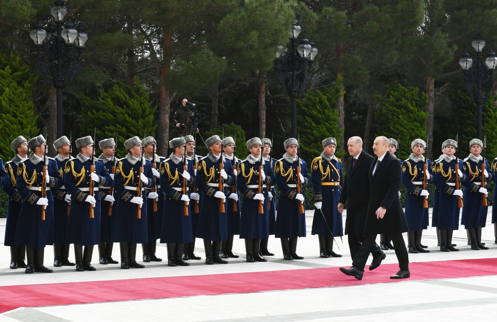 Türkiyə Prezidenti Rəcəb Tayyib Ərdoğanın rəsmi qarşılanma mərasimi olub (FOTO)