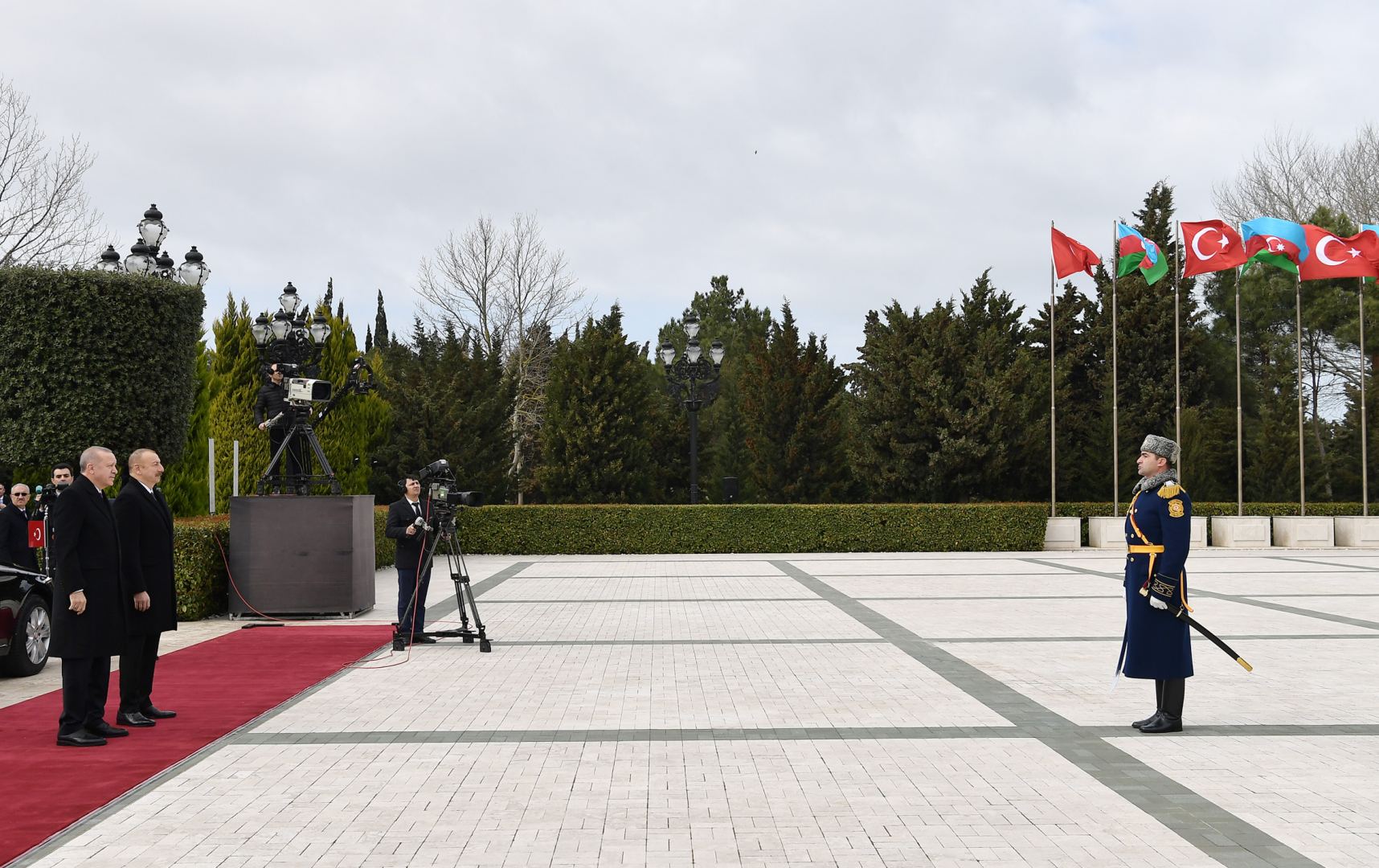 Türkiyə Prezidenti Rəcəb Tayyib Ərdoğanın rəsmi qarşılanma mərasimi olub (FOTO)