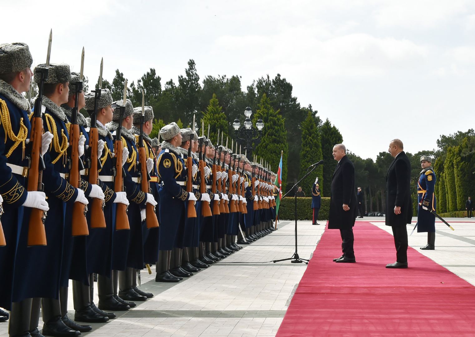 Türkiyə Prezidenti Rəcəb Tayyib Ərdoğanın rəsmi qarşılanma mərasimi olub (FOTO)