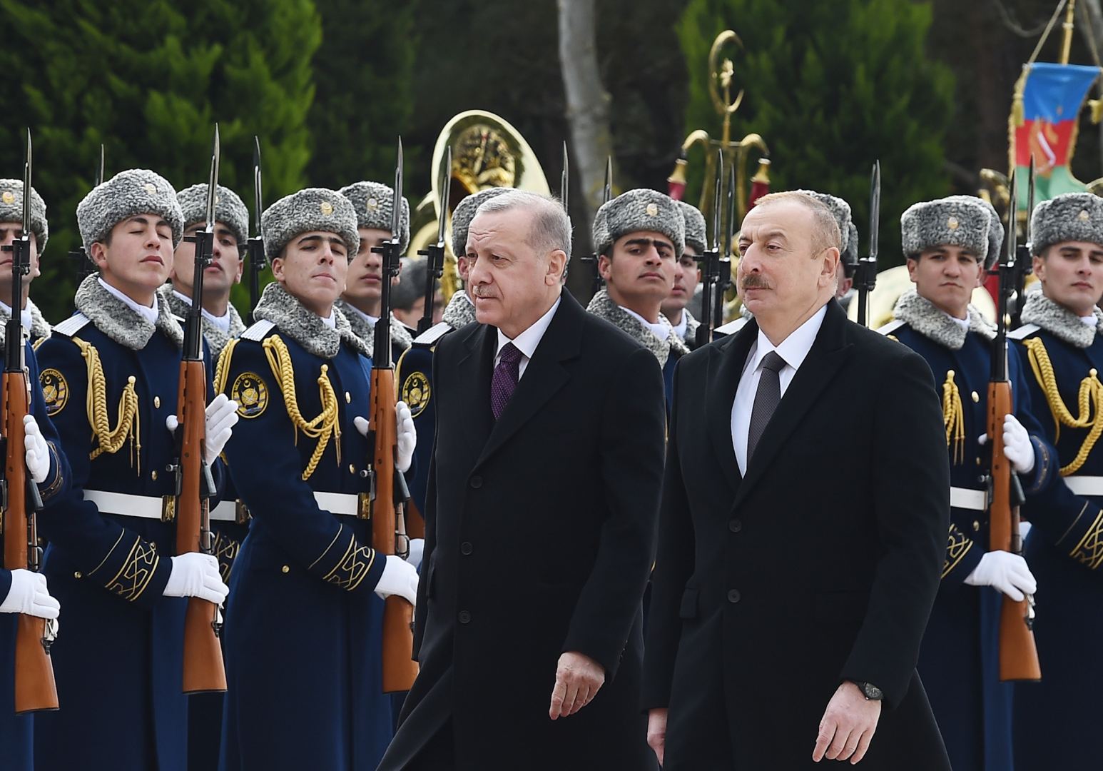 Türkiyə Prezidenti Rəcəb Tayyib Ərdoğanın rəsmi qarşılanma mərasimi olub (FOTO)