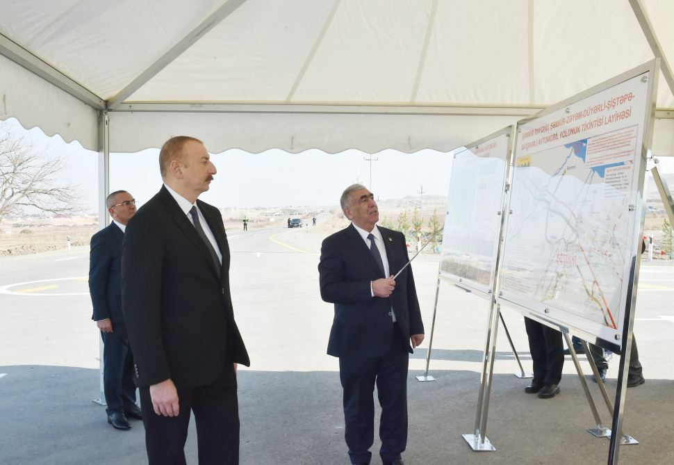 Prezident İlham Əliyev Daş Salahlı-Ürkməzli-Dəmirçilər avtomobil yolunun açılışında iştirak edib
