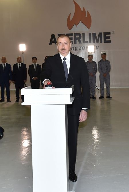 Prezident İlham Əliyev Qazaxda əhəng zavodunun açılışında iştirak edib (FOTO/VİDEO) (YENİLƏNİB)