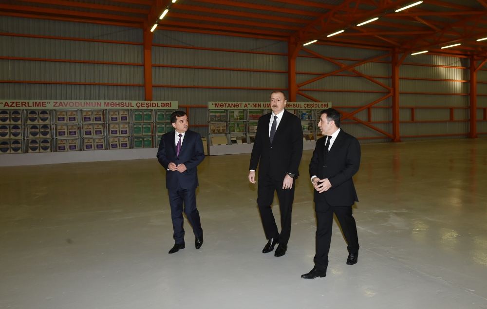 Prezident İlham Əliyev Qazaxda əhəng zavodunun açılışında iştirak edib (FOTO/VİDEO) (YENİLƏNİB)