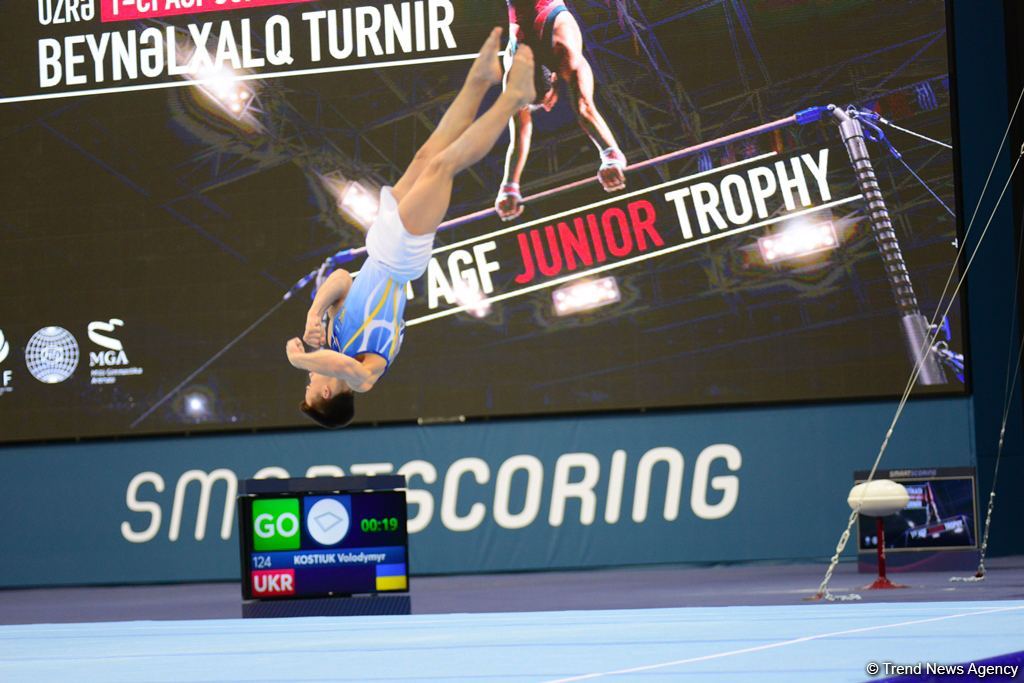 Bakıda kişi idman gimnastikası üzrə birinci "AGF Junior Trophy" beynəlxalq turnirinin final yarışları start götürüb (FOTO)