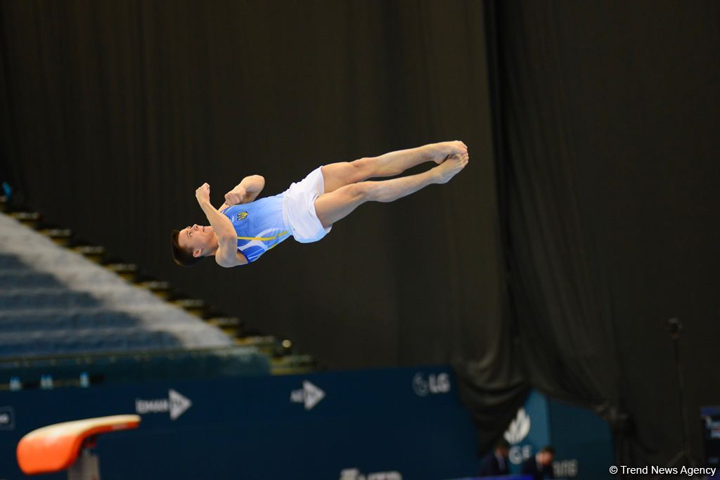 Bakıda kişi idman gimnastikası üzrə birinci "AGF Junior Trophy" beynəlxalq turnirinin final yarışları start götürüb (FOTO)