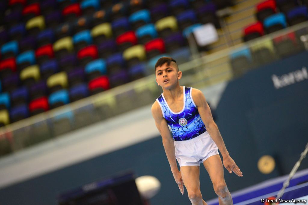Bakıda kişi idman gimnastikası üzrə birinci "AGF Junior Trophy" beynəlxalq turnirinin final yarışları start götürüb (FOTO)