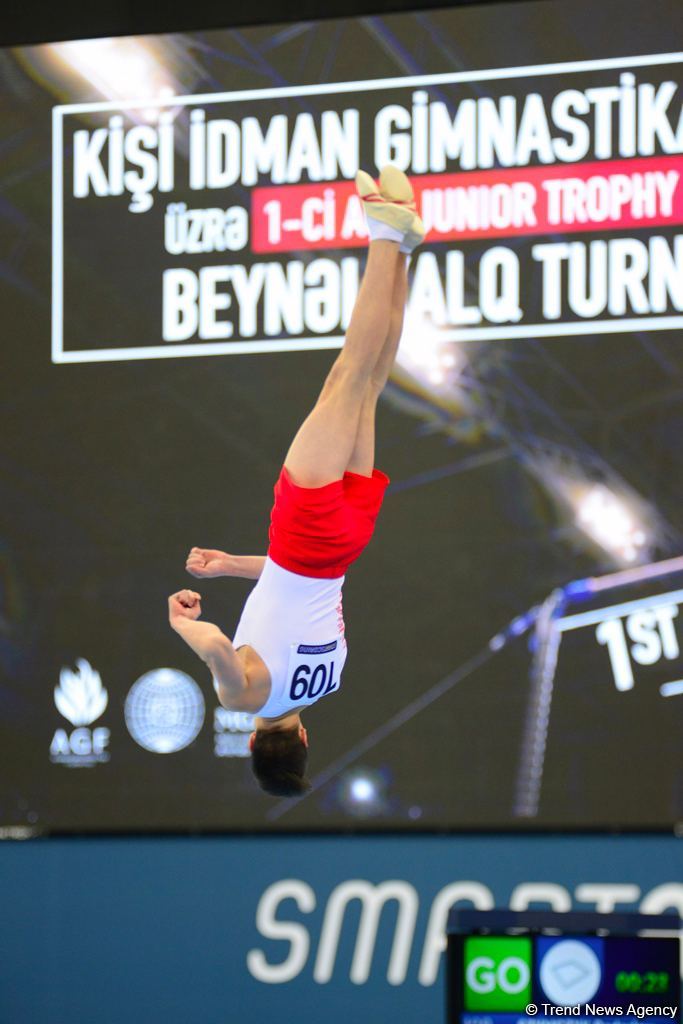 Bakıda kişi idman gimnastikası üzrə birinci "AGF Junior Trophy" beynəlxalq turnirinin final yarışları start götürüb (FOTO)