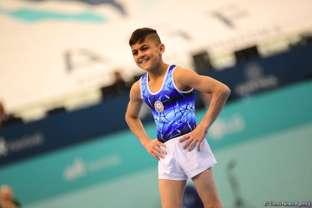 Bakıda kişi idman gimnastikası üzrə birinci "AGF Junior Trophy" beynəlxalq turnirinin final yarışları start götürüb (FOTO)