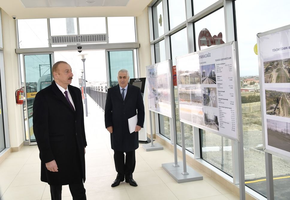 Prezident İlham Əliyev Abşeron dairəvi dəmir yolunun Pirşağı-Görədil-Novxanı-Sumqayıt hissəsinin yenidənqurmadan sonra açılışında iştirak edib (FOTO/VİDEO) (YENİLƏNİB)