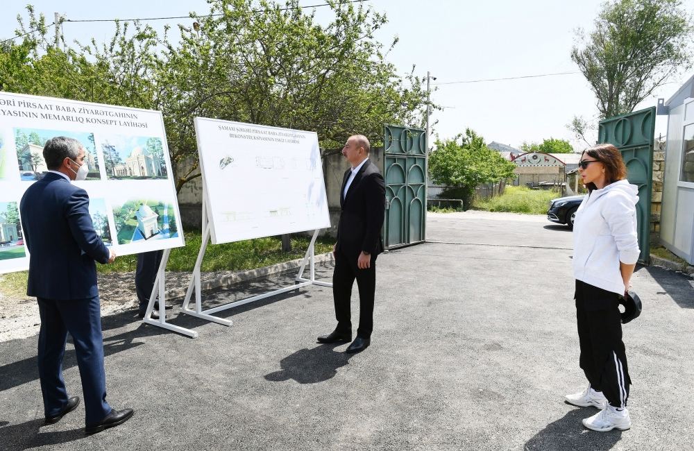 Prezident İlham Əliyev və birinci xanım Mehriban Əliyeva Şamaxıda Pirsaat Baba ziyarətgahında olublar (FOTO/VİDEO) (YENİLƏNİB)