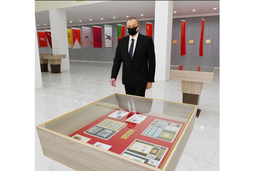 Prezident İlham Əliyev Tərtərdə Dövlət Rəmzləri Muzeyinin açılışında iştirak edib (FOTO/VİDEO) (YENİLƏNİB)