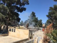 Yasamal qəbiristanlığındakı yanğın söndürüldü (ƏLAVƏ OLUNUB) (FOTO)