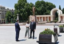 Azərbaycan Prezidenti İlham Əliyev və birinci xanım Mehriban Əliyeva Gəncə şəhərinə səfərə gəliblər (YENİLƏNİB) (FOTO/VİDEO)
