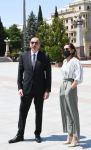 Azərbaycan Prezidenti İlham Əliyev və birinci xanım Mehriban Əliyeva Gəncə şəhərinə səfərə gəliblər (YENİLƏNİB) (FOTO/VİDEO)