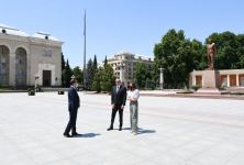 Azərbaycan Prezidenti İlham Əliyev və birinci xanım Mehriban Əliyeva Gəncə şəhərinə səfərə gəliblər (YENİLƏNİB) (FOTO/VİDEO)