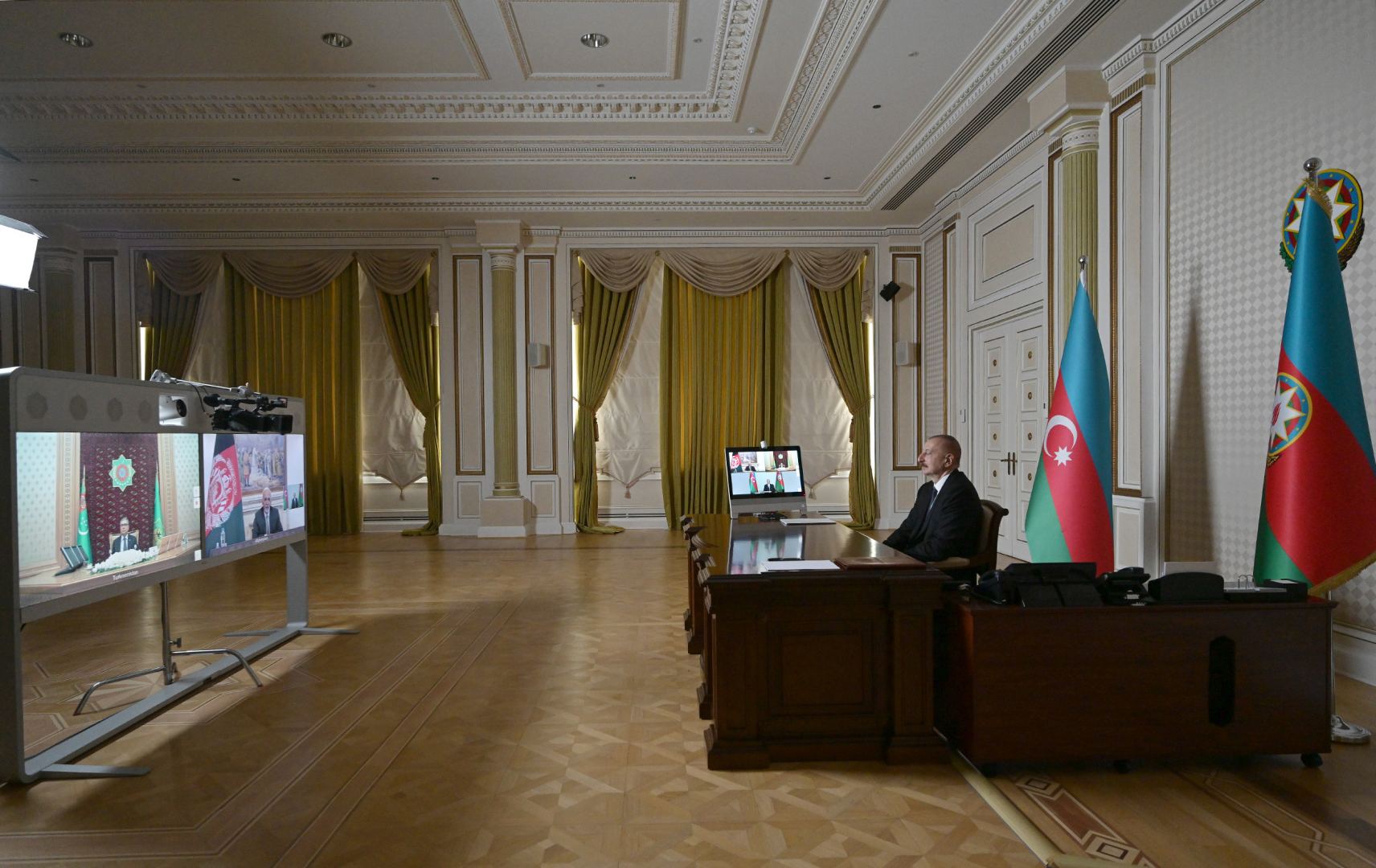 Azərbaycan, Əfqanıstan və Türkmənistan prezidentlərinin videokonfrans vasitəsilə görüşü keçirilib (FOTO/VİDEO) (YENİLƏNİB)