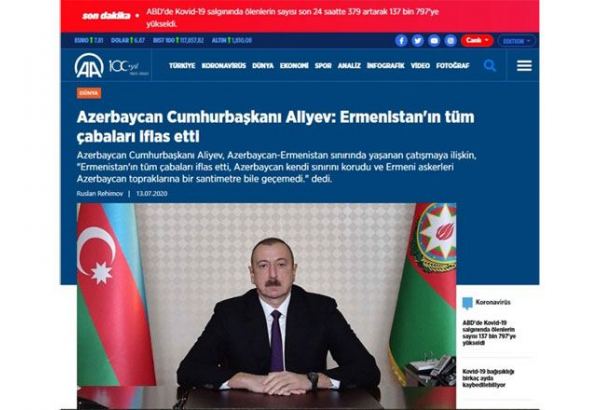 Xarici KİV-lər Ermənistanın hərbi təxribatını geniş işıqlandırır (FOTO)