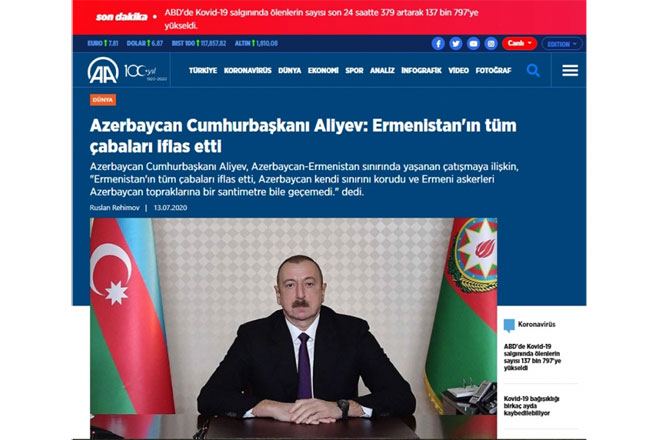 Xarici KİV-lər Ermənistanın hərbi təxribatını geniş işıqlandırır (FOTO)