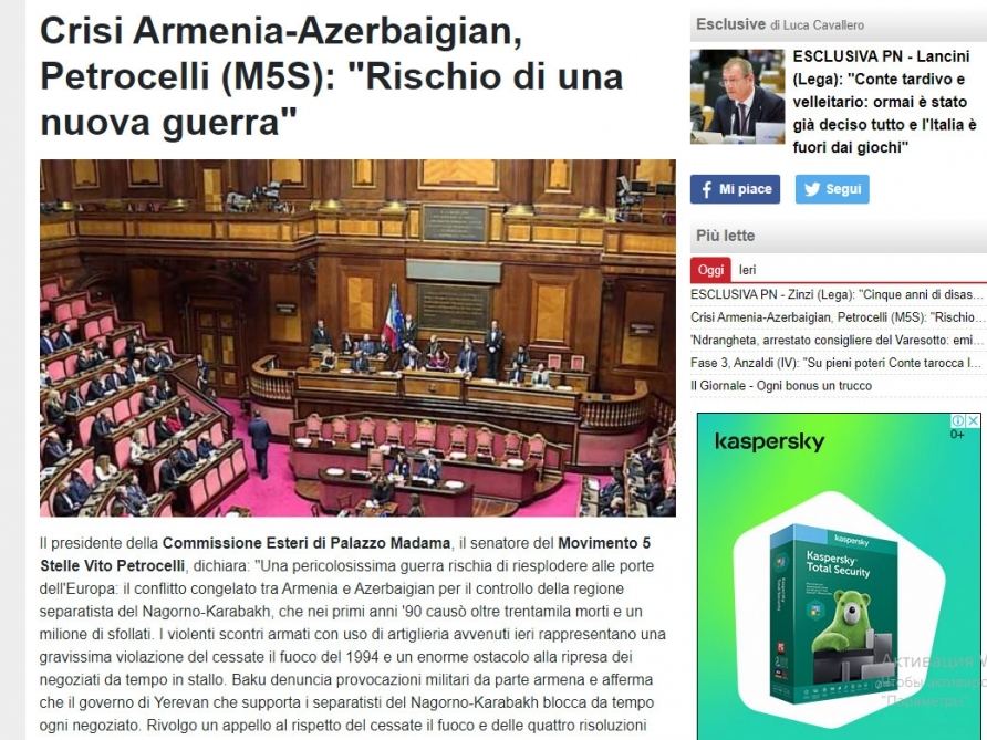 Xarici KİV-lər Ermənistanın hərbi təxribatını geniş işıqlandırır (FOTO)
