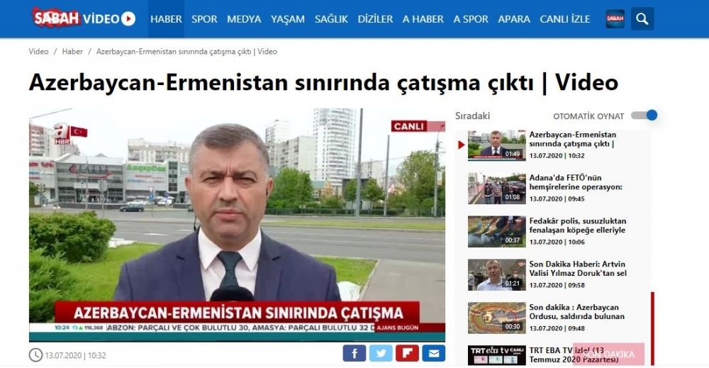 Xarici KİV-lər Ermənistanın hərbi təxribatını geniş işıqlandırır (FOTO)