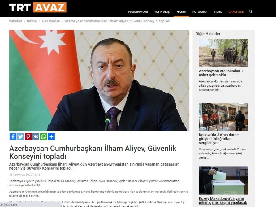 Xarici KİV-lər Ermənistanın hərbi təxribatını geniş işıqlandırır (FOTO)