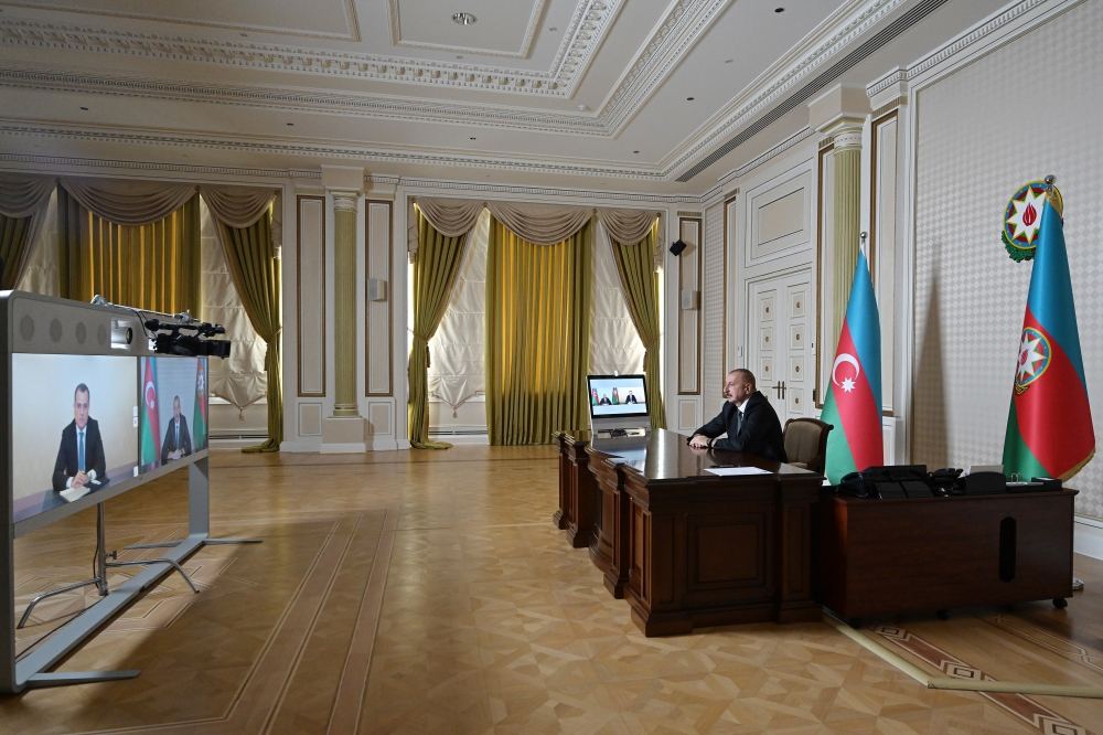 Prezident İlham Əliyev Ceyhun Bayramovu Xarici İşlər naziri təyin olunması ilə əlaqədar videoformatda qəbul edib (FOTO/VİDEO)