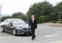 Prezident İlham Əliyev Şəkidə Qoxmuq-Baltalı-Babaratma-Qaradağlı-Qudula-Daşüz avtomobil yolunun açılışında iştirak edib (FOTO) (YENİLƏNİB)