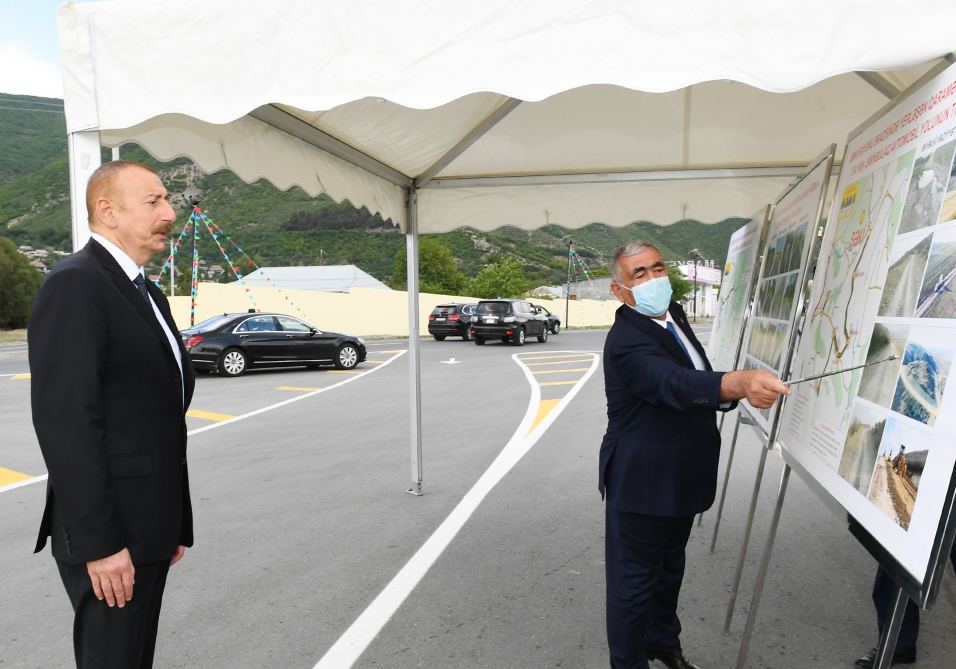 Prezident İlham Əliyev Şəkidə Qoxmuq-Baltalı-Babaratma-Qaradağlı-Qudula-Daşüz avtomobil yolunun açılışında iştirak edib (FOTO) (YENİLƏNİB)