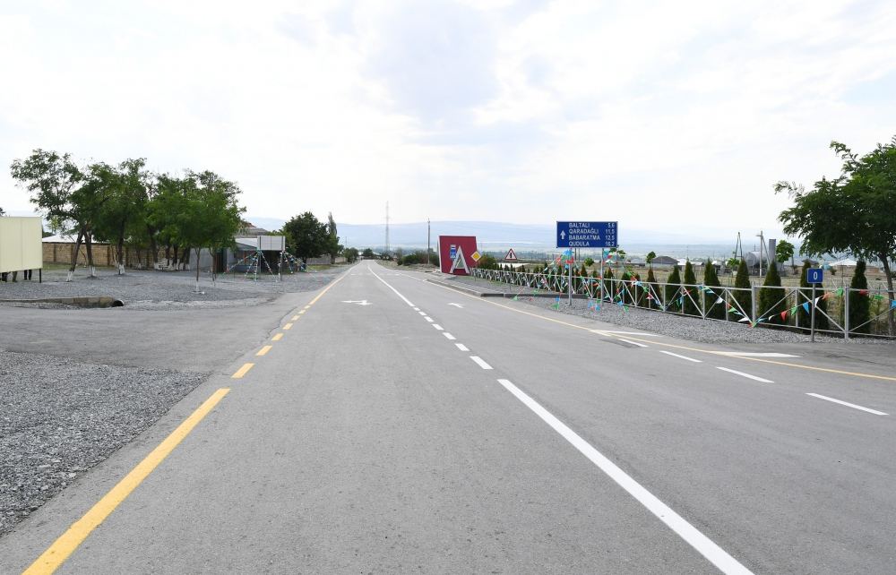 Prezident İlham Əliyev Şəkidə Qoxmuq-Baltalı-Babaratma-Qaradağlı-Qudula-Daşüz avtomobil yolunun açılışında iştirak edib (FOTO) (YENİLƏNİB)