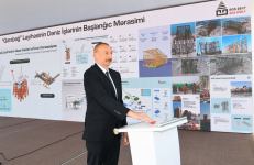 Prezident İlham Əliyev “Qarabağ” yatağının dayaq blokunun dənizə yola salınması mərasimində iştirak edib (FOTO/VİDEO) (YENİLƏNİB 2)