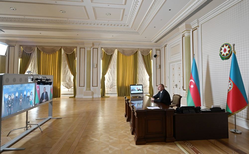 Prezident İlham Əliyev koronaviruslu xəstələrin müalicəsi üçün modul tipli növbəti hospitalın açılışında videoformatda iştirak edib (FOTO) (YENİLƏNİB)