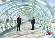 Prezident İlham Əliyev Mərdəkan-Zuğulba avtomobil yolunda yerüstü piyada keçidinin açılışında iştirak edib  (FOTO) (YENİLƏNİB)