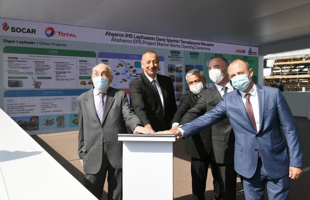 Prezident İlham Əliyev “Abşeron” yatağının dəniz əməliyyatlarının təməlqoyma mərasimində iştirak edib (FOTO/VİDEO) (YENİLƏNİB-2)
