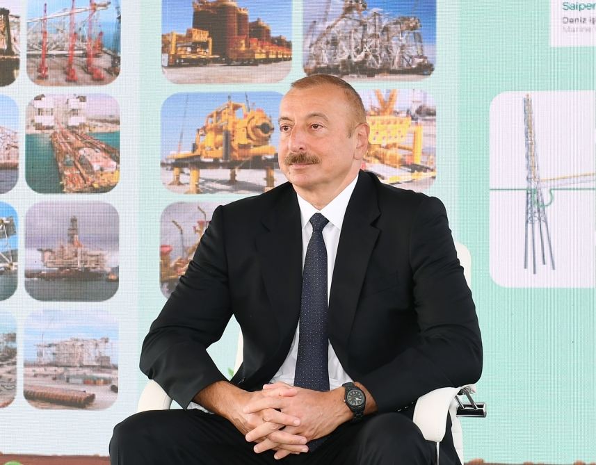 Prezident İlham Əliyev “Abşeron” yatağının dəniz əməliyyatlarının təməlqoyma mərasimində iştirak edib (FOTO/VİDEO) (YENİLƏNİB-2)