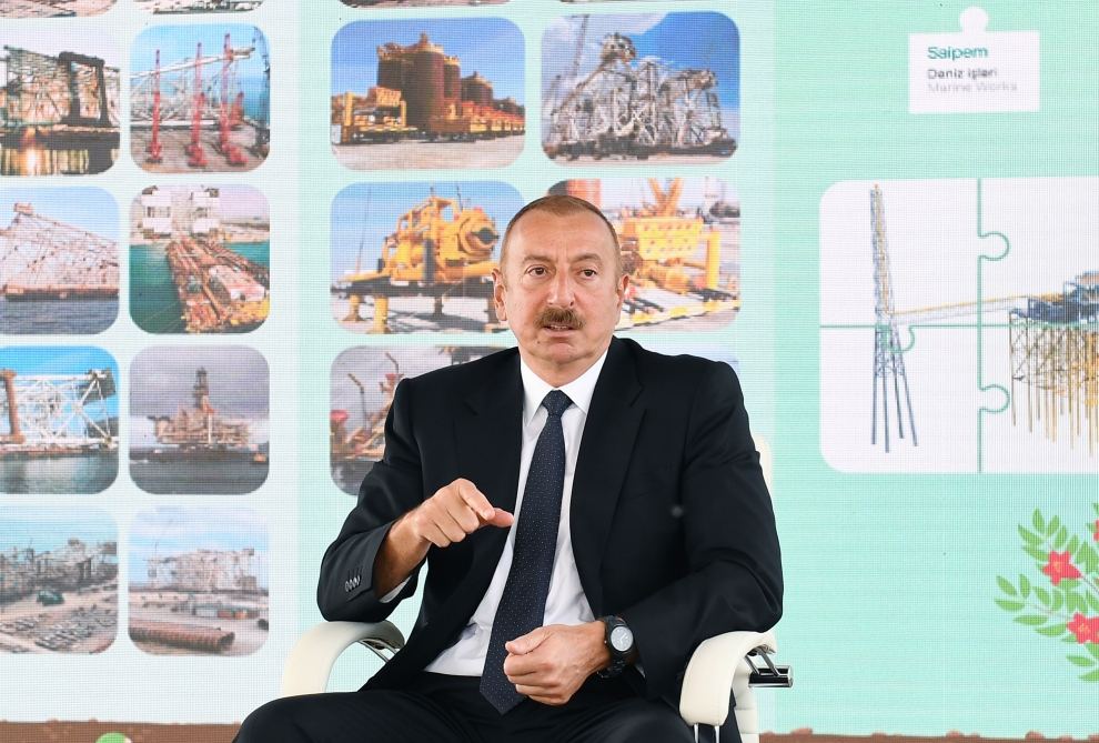 Prezident İlham Əliyev “Abşeron” yatağının dəniz əməliyyatlarının təməlqoyma mərasimində iştirak edib (FOTO/VİDEO) (YENİLƏNİB-2)