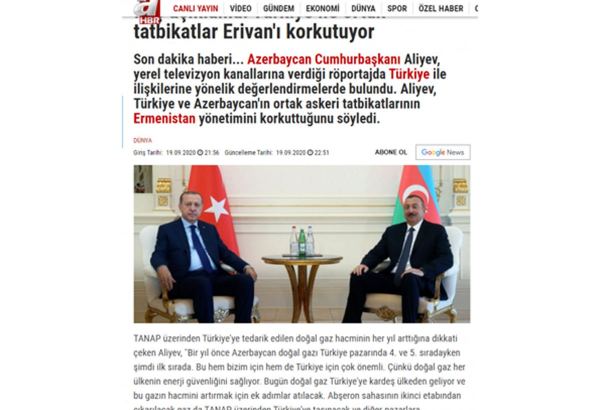 Xarici KİV-lər Prezident İlham Əliyevin yerli televiziya kanallarına müsahibəsini geniş işıqlandırıb