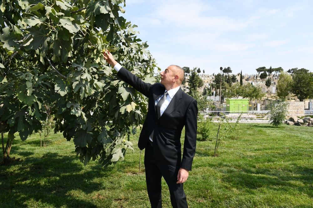 Prezident İlham Əliyev və birinci xanım Mehriban Əliyeva Balaxanı qəsəbəsində aparılan abadlıq işləri ilə tanış olublar (FOTO) (YENİLƏNİB-2)