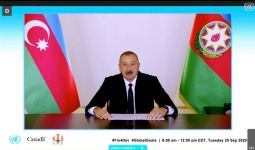 Prezident İlham Əliyev “COVID-19 dövrü və sonrakı dönəmdə Dayanıqlı İnkişaf Məqsədlərinin 2030-cu il Gündəliyinin maliyyələşdirilməsi” mövzusunda dövlət və hökumət başçılarının toplantısında videoformatda çıxış edib (FOTO/VİDEO)