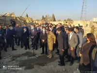 Hikmət Hacıyev və diplomatik korpusun nümayəndələri Gəncədə hadisə yerinə gəliblər (FOTO/VİDEO)