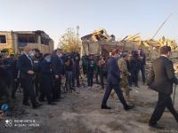 Hikmət Hacıyev və diplomatik korpusun nümayəndələri Gəncədə hadisə yerinə gəliblər (FOTO/VİDEO)