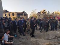 Hikmət Hacıyev və diplomatik korpusun nümayəndələri Gəncədə hadisə yerinə gəliblər (FOTO/VİDEO)