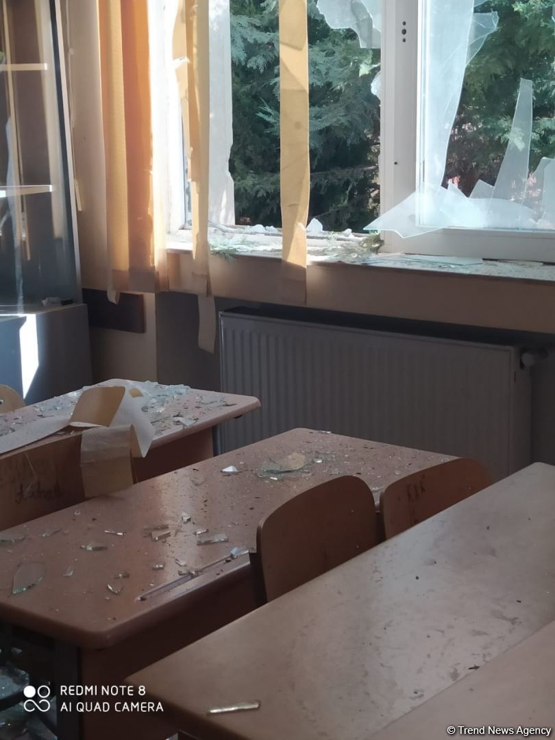 Ermənilər Tərtəri atəşə tutdu, orta məktəb dağıldı (FOTO)