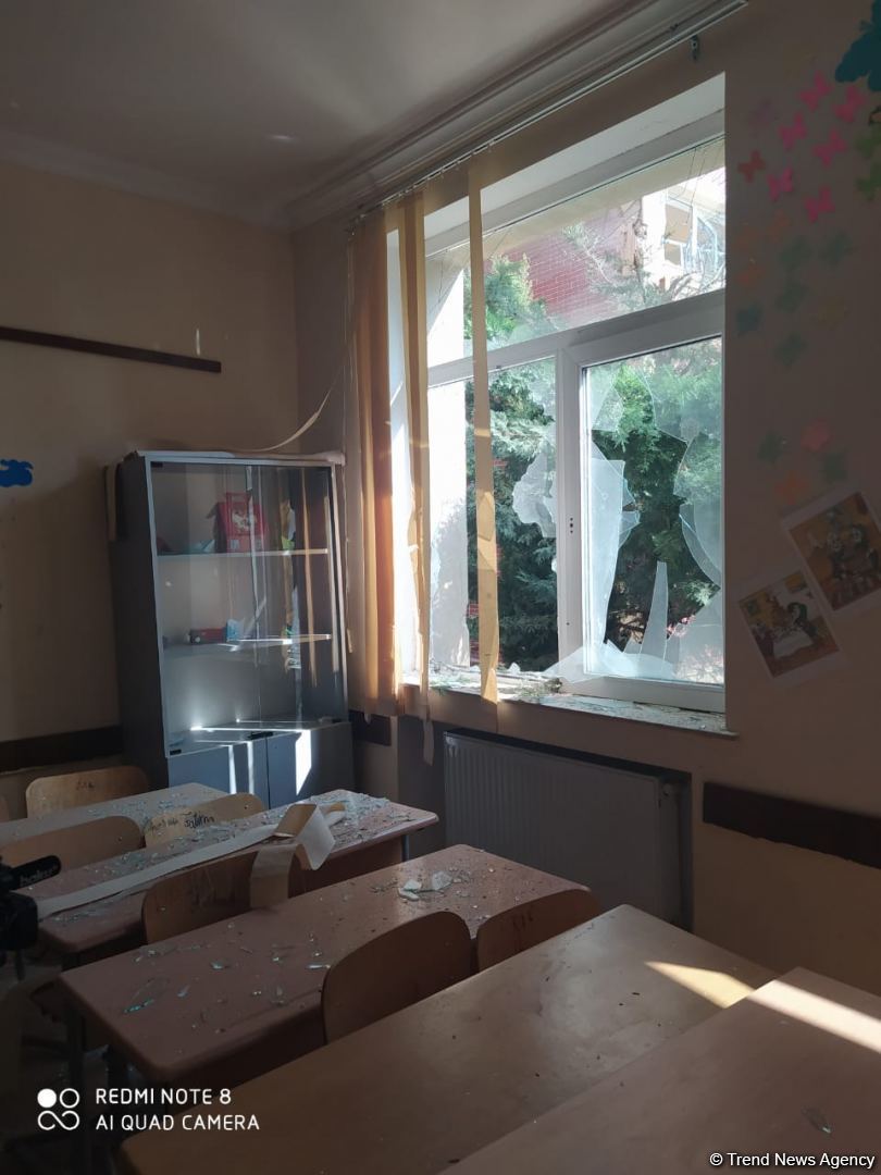 Ermənilər Tərtəri atəşə tutdu, orta məktəb dağıldı (FOTO)