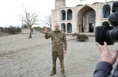 Prezident İlham Əliyev və birinci xanım Mehriban Əliyeva işğaldan azad edilmiş Ağdam şəhərində olublar (FOTO/VİDEO) (YENİLƏNİB-2)